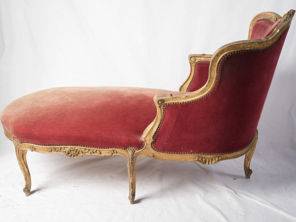 Velvet-upholstered classic daybed