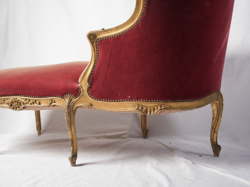 Charming worn velvet daybed