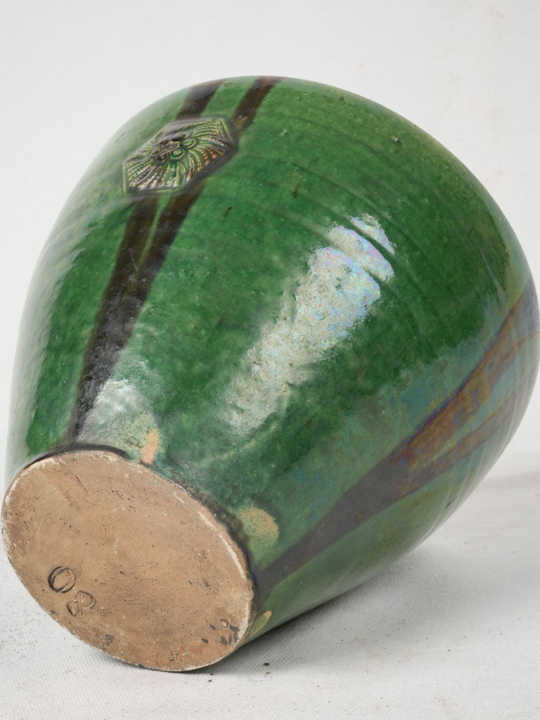Decorative 1940s diamond-shaped glazed pottery