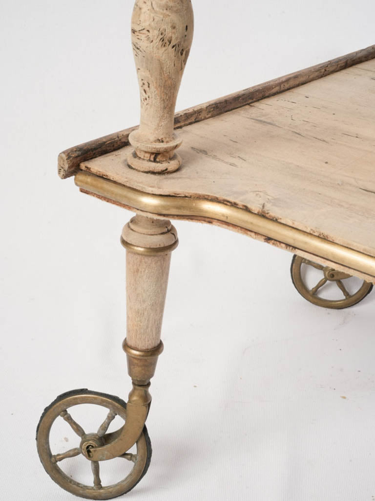 Elegant brass-detailed tea cart