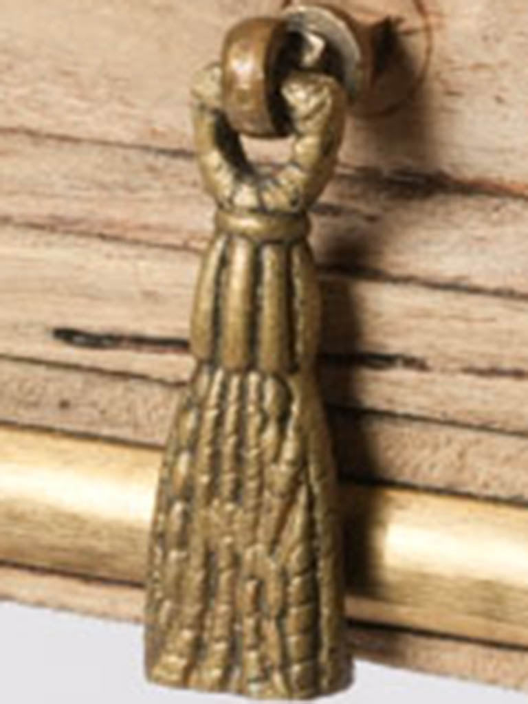 Sun-faded tactile wood side table