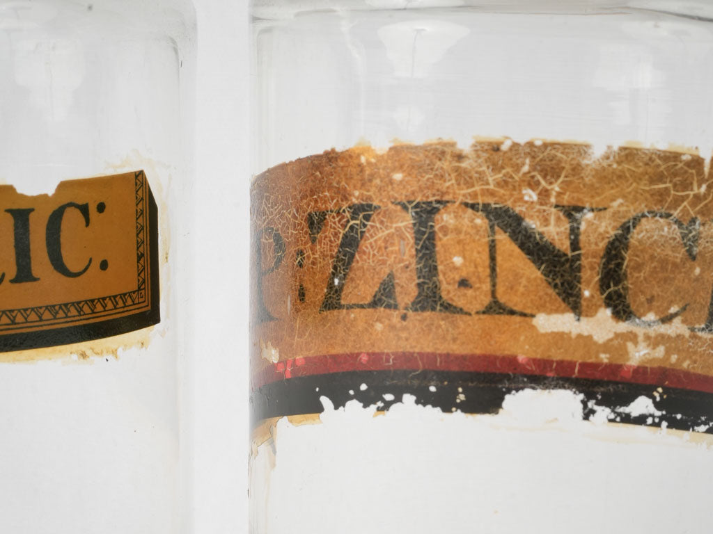 Collectible 19th-century French glass drugstore jars