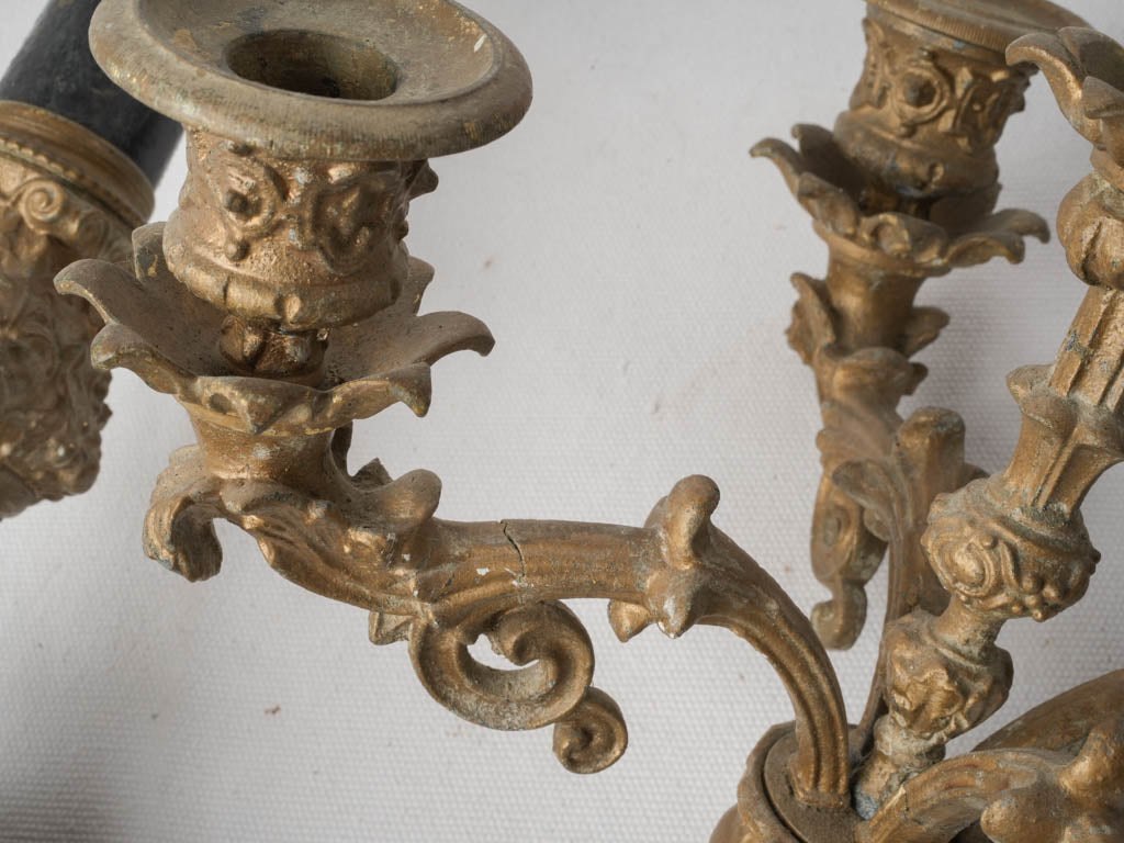 Ornate Pair of Mid-19th Century Napoleon III Bronze Candelabra - 25¼"