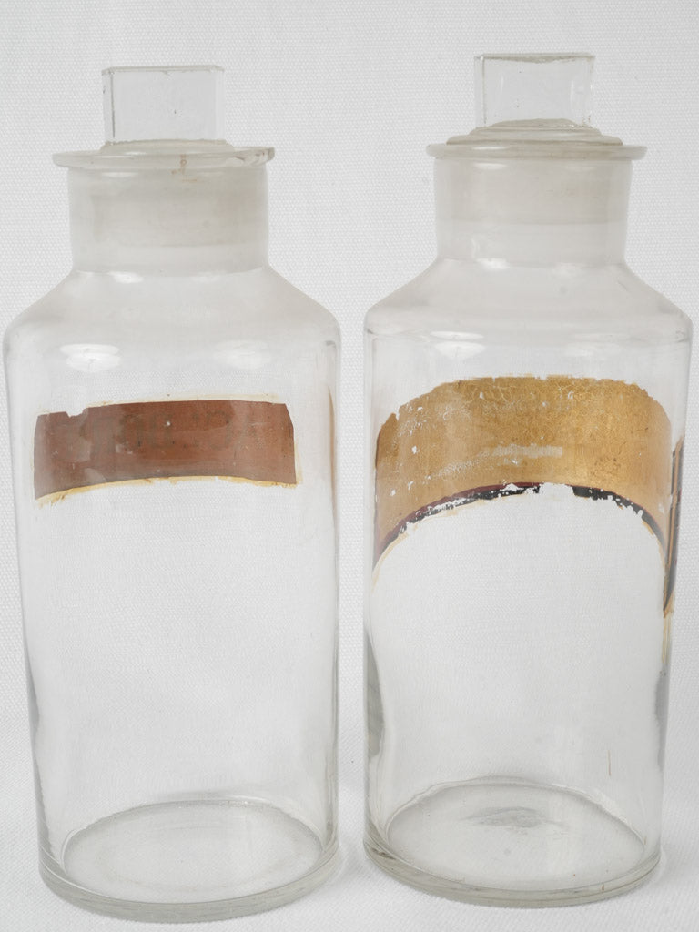 Exquisite vintage glass apothecary containers