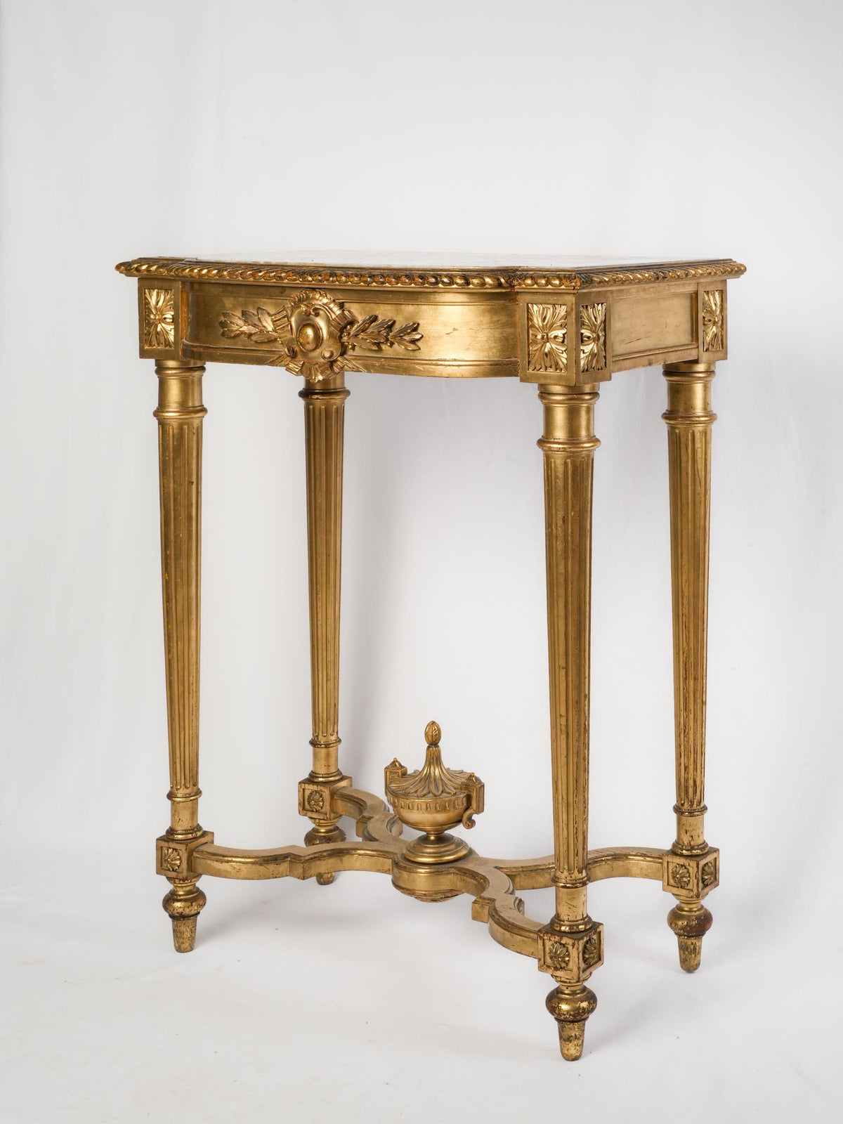 Small 19th-Century Giltwood Console Table with White Marble Top - 36¼" x 28¼"
