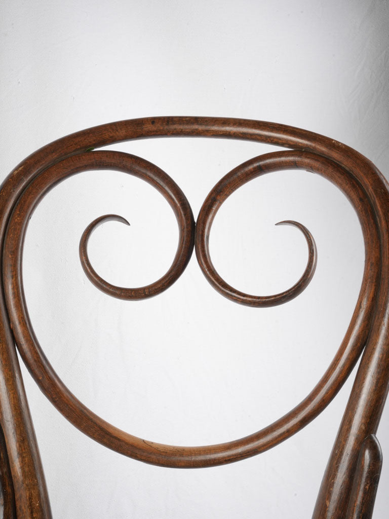 Graceful Pair of Bentwood Café Chairs with Heart-Form Backs Circa 1900