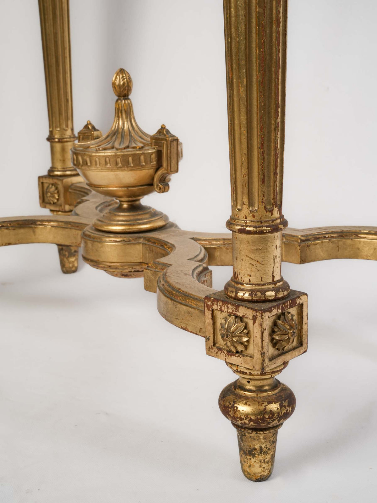 Small 19th-Century Giltwood Console Table with White Marble Top - 36¼" x 28¼"