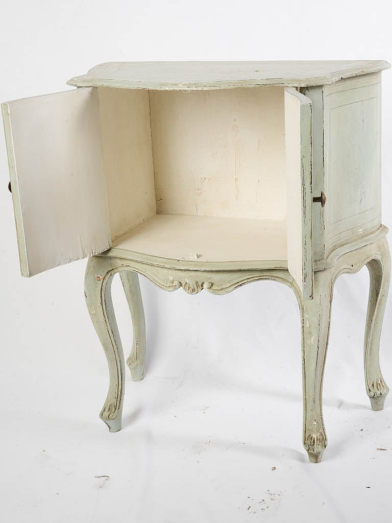 Soft green patina nightstand