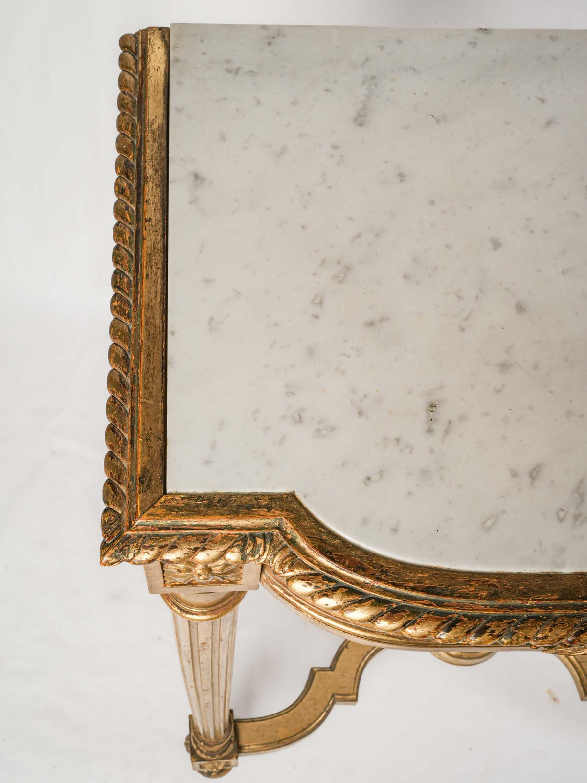 Small 19th-Century Giltwood Console Table with White Marble Top - 36¼" x 28¼"