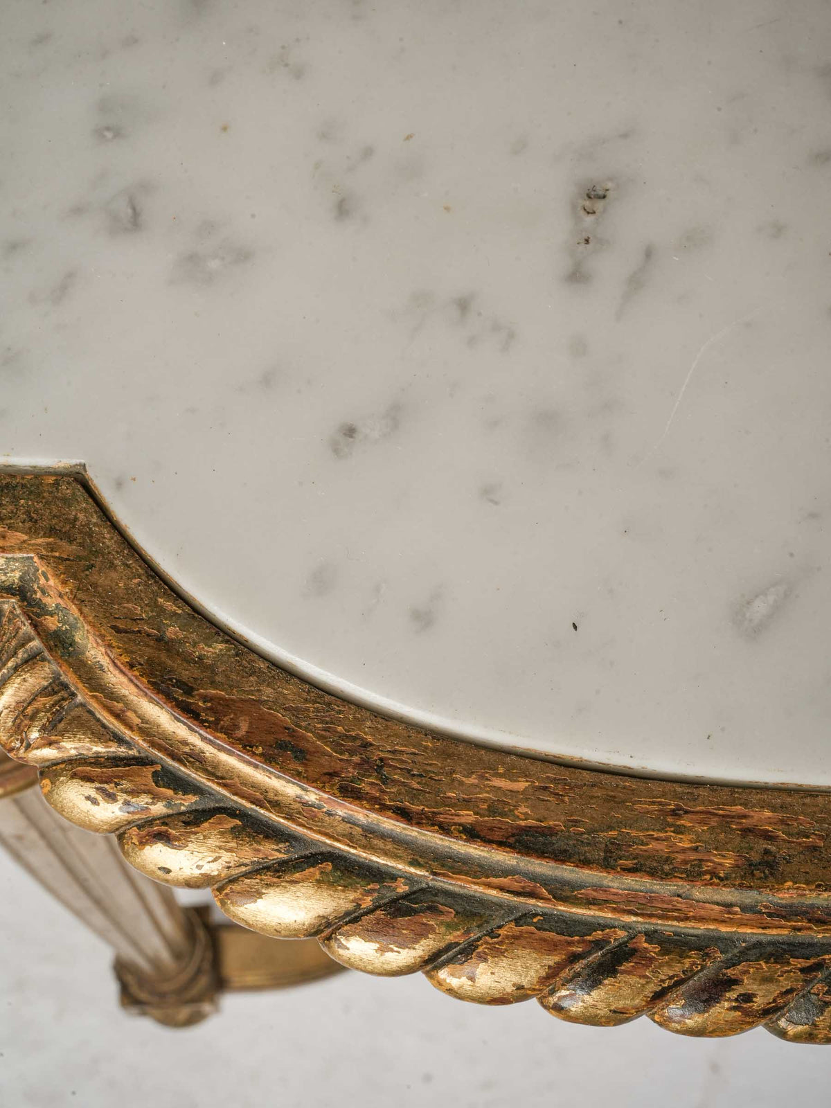 Small 19th-Century Giltwood Console Table with White Marble Top - 36¼" x 28¼"