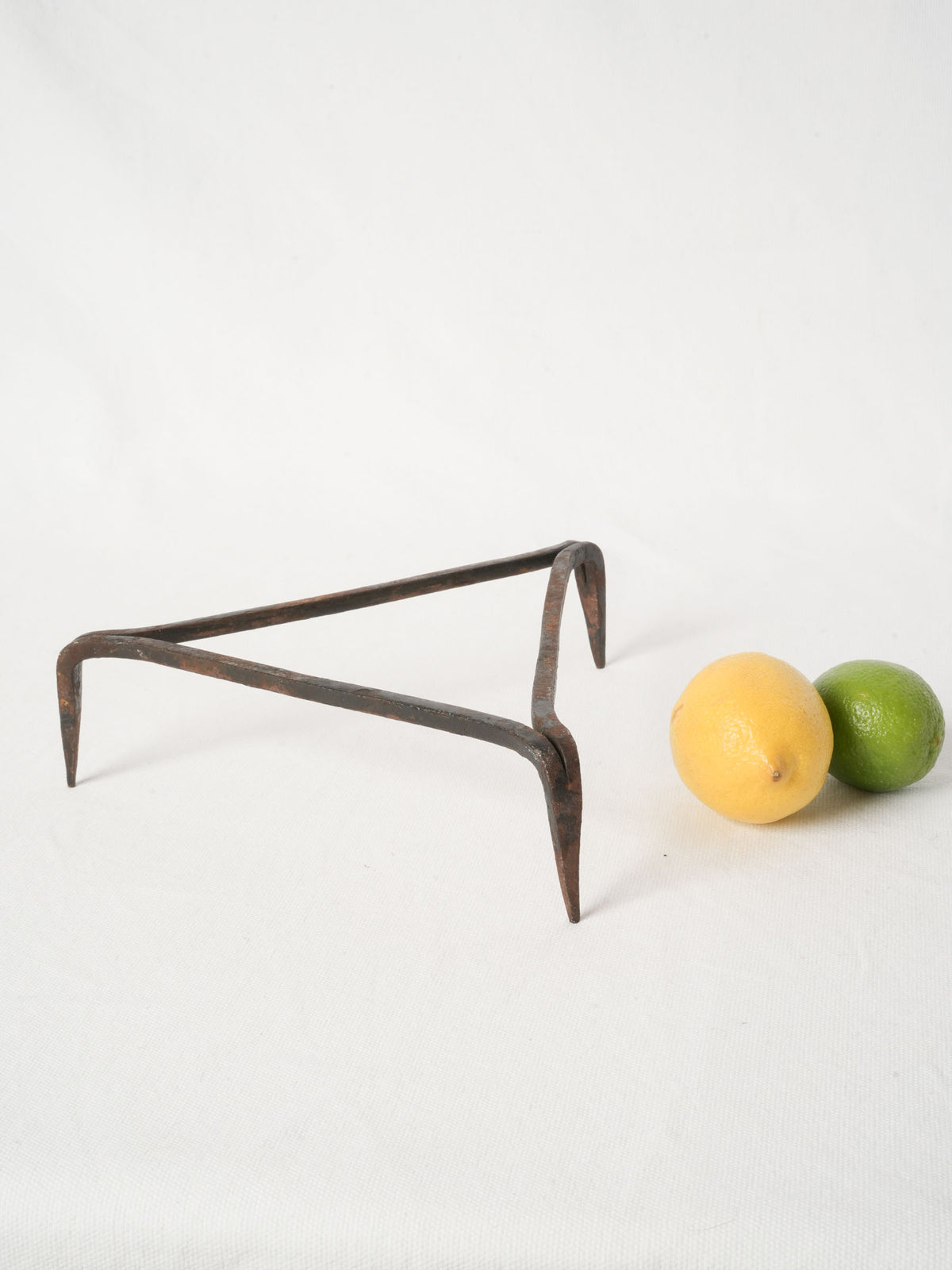 Antique Wrought Iron Triangular Trivet Stand