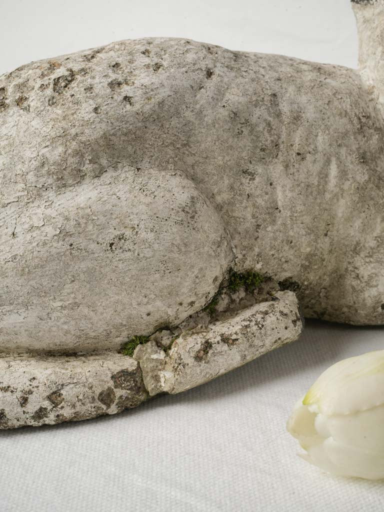 Timeworn mid-century cat sculpture