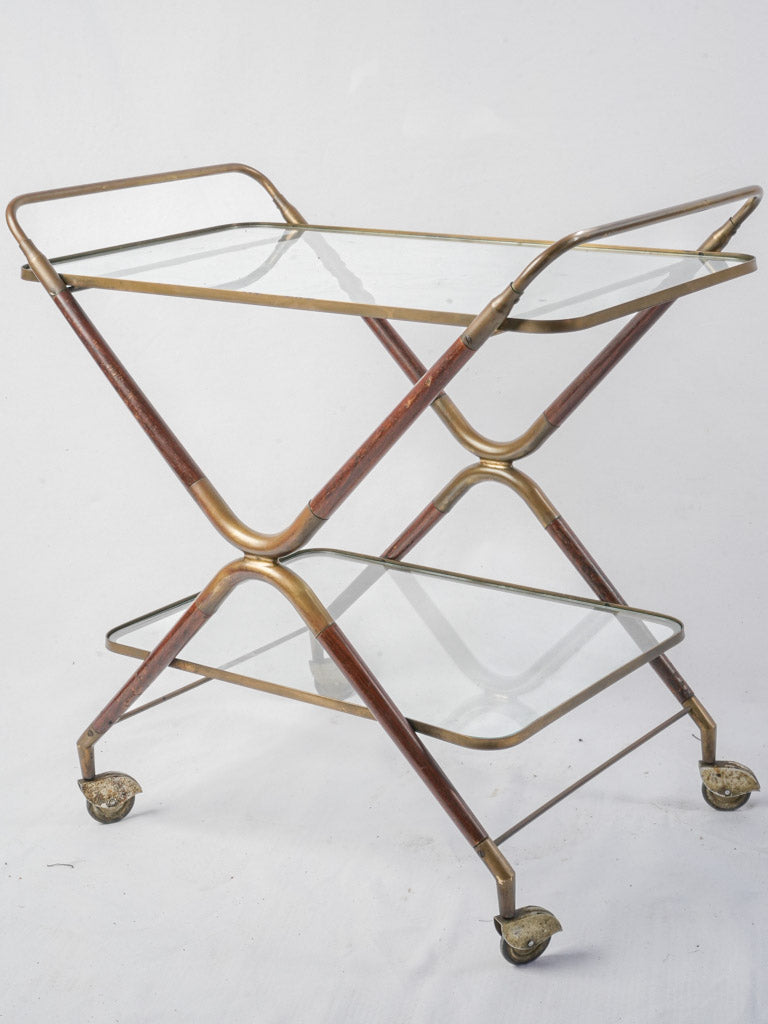 Vintage Italian mahogany bar cart