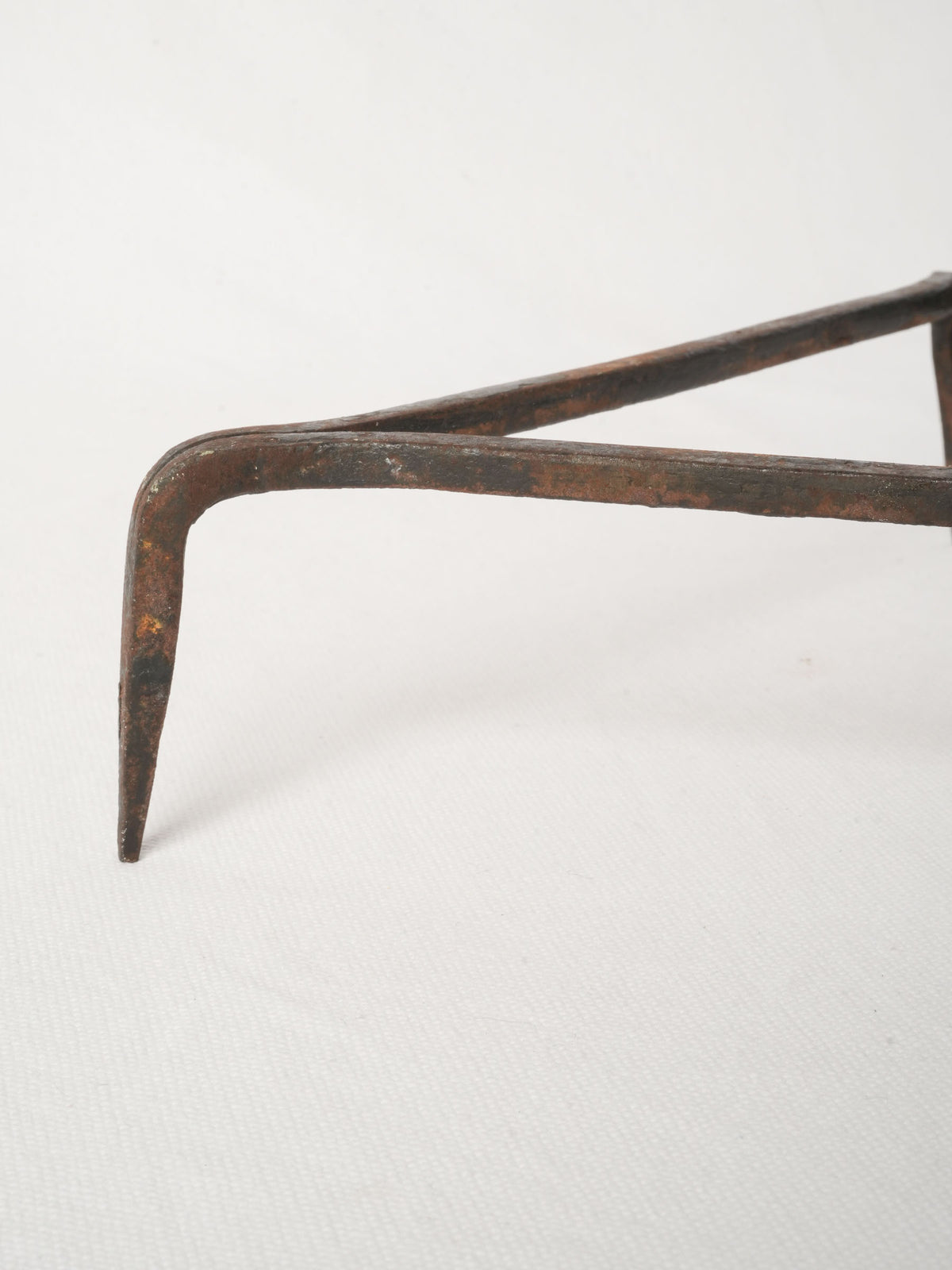 Antique Wrought Iron Triangular Trivet Stand