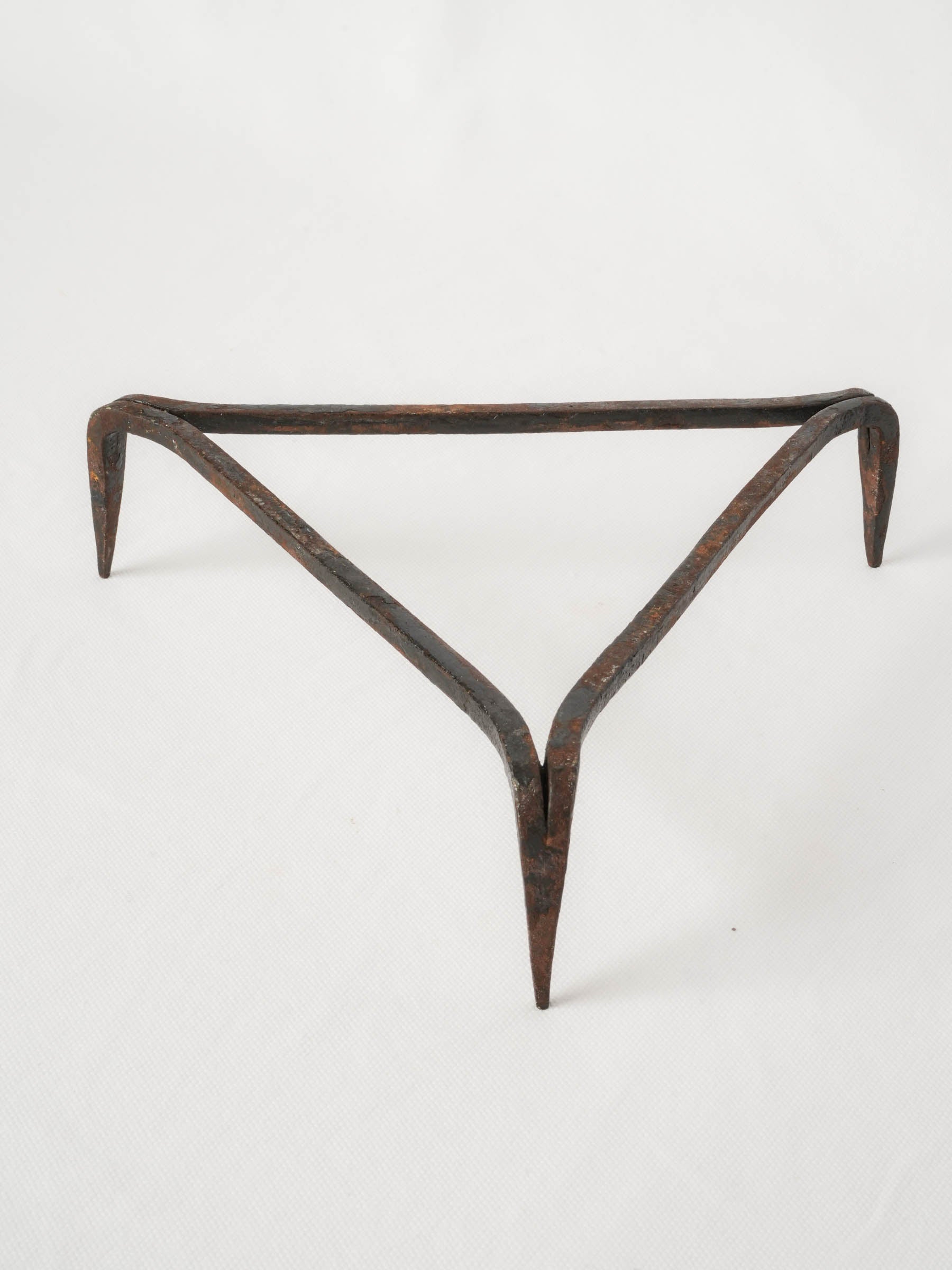 Antique Wrought Iron Triangular Trivet Stand