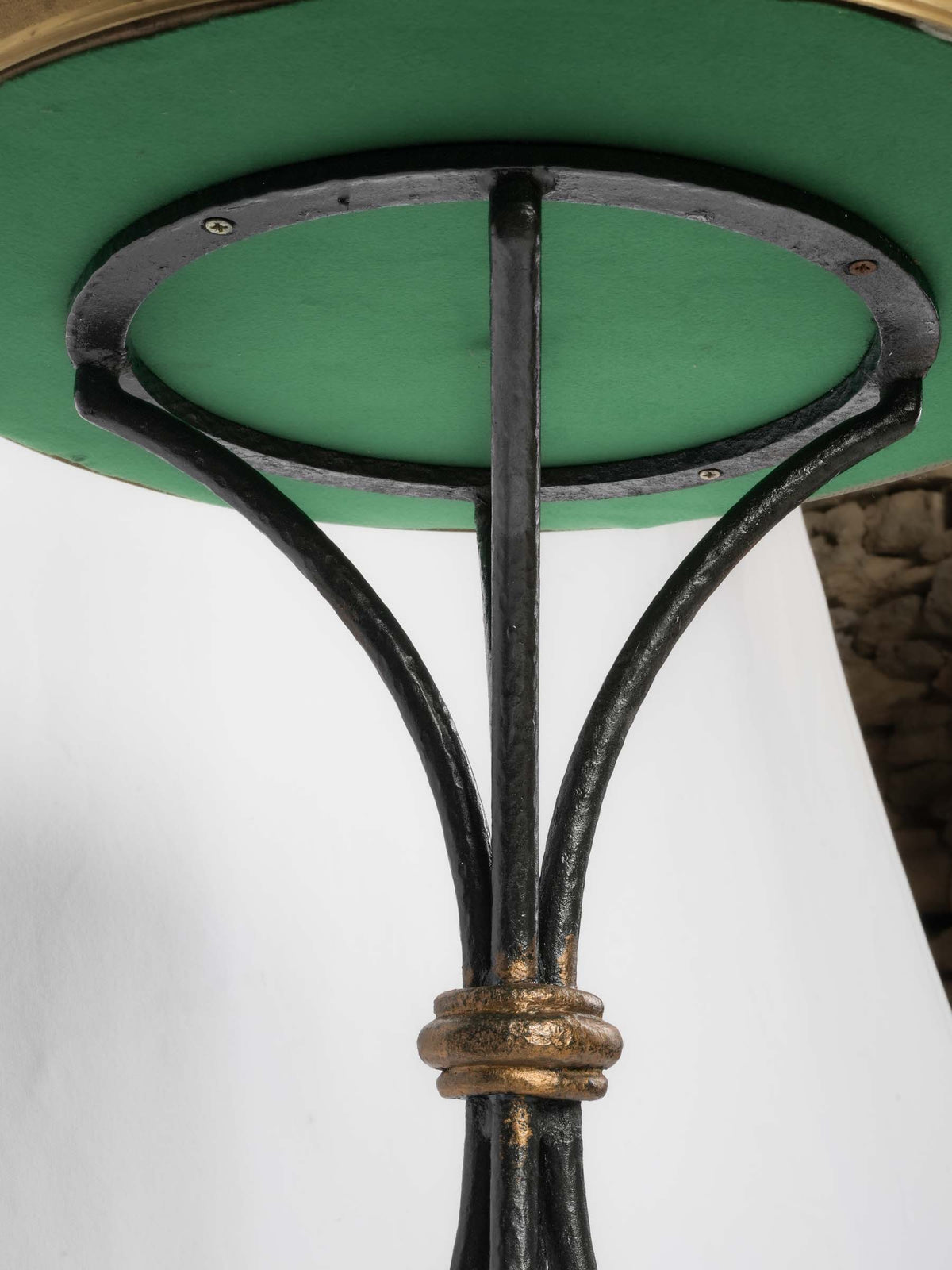 Delightful Petite French Pedestal Table w/ Reverse-Painted Mirrored Glass Top - 30" x 18"