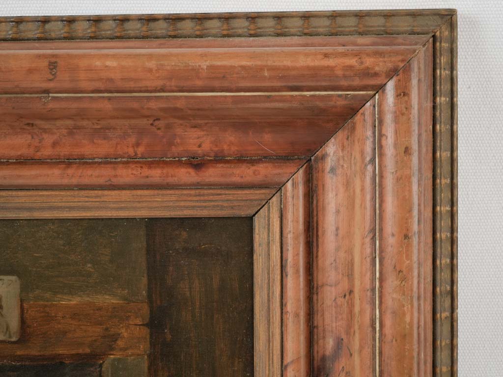 Antique, rustic Dutch genre scene painting