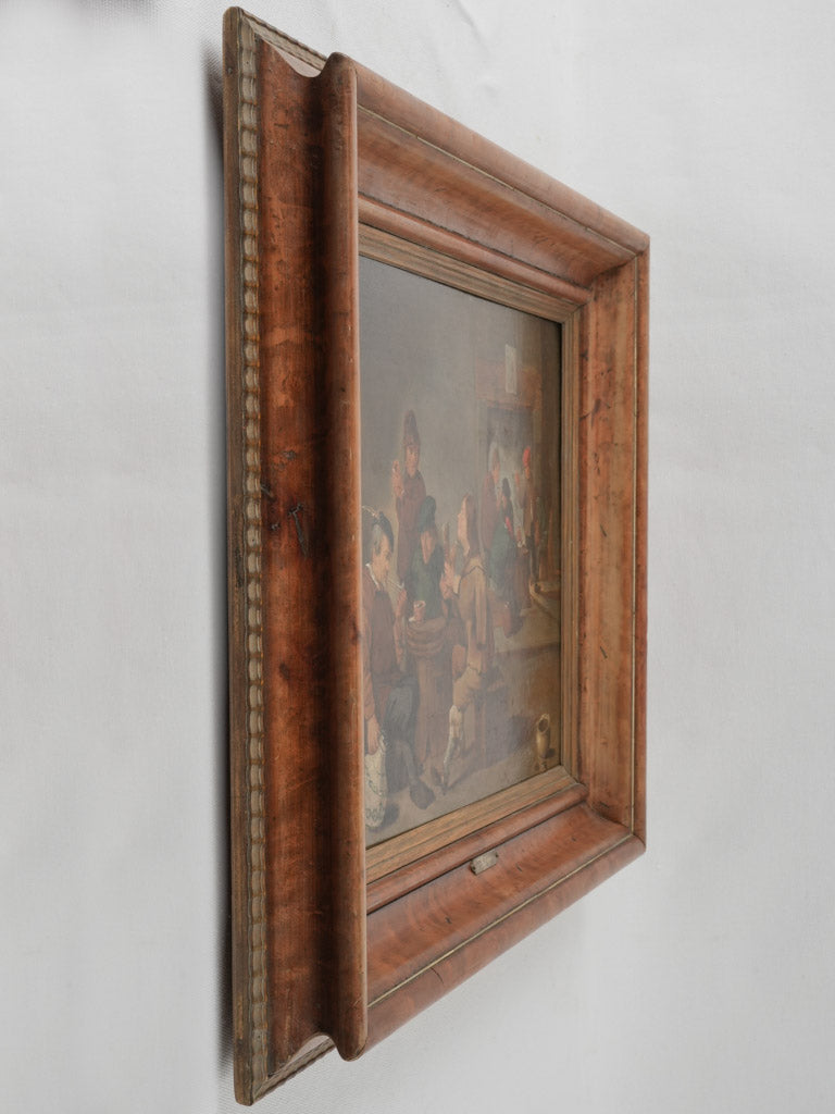 Detailed, rustic tavern interior scene painting