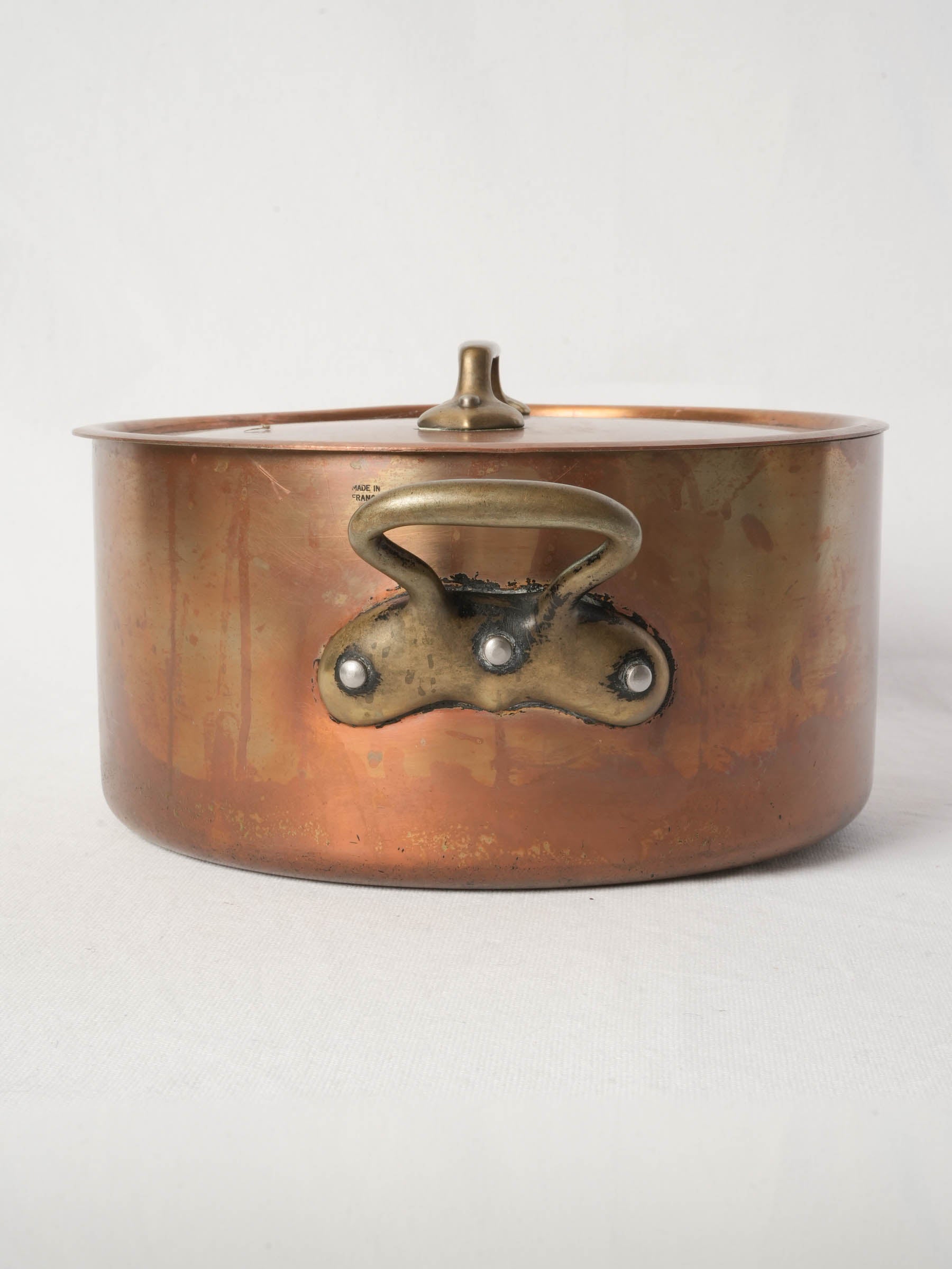 Large French Copper Cocotte with Stainless Steel Lining