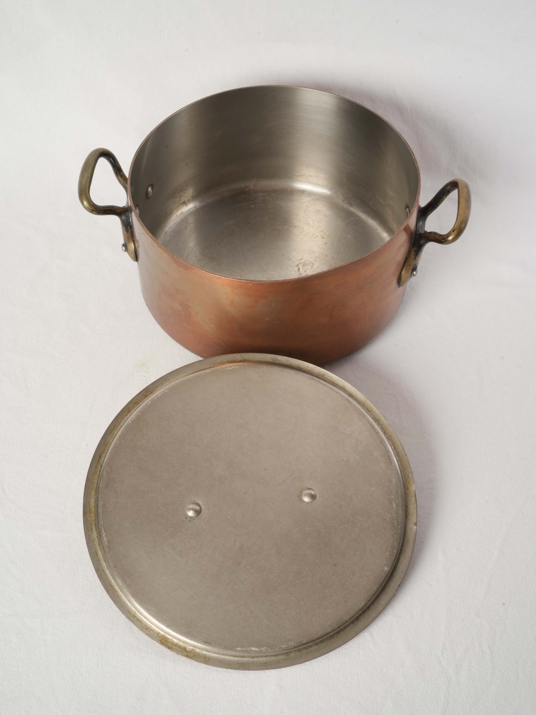 Large French Copper Cocotte with Stainless Steel Lining
