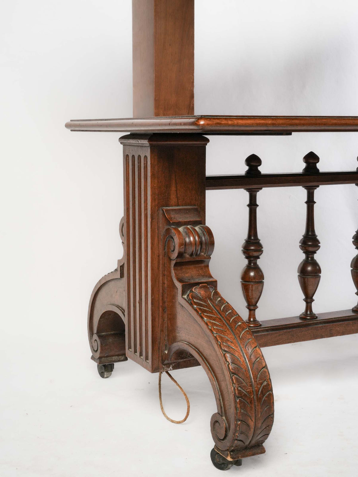 19th-Century Metamorphic Three-Tier Wooden Serving Table on Casters