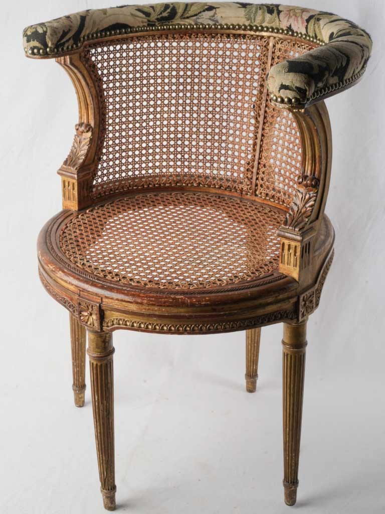 Petite Louis XVI Style Caned Desk Armchair Circa 1900 30¼