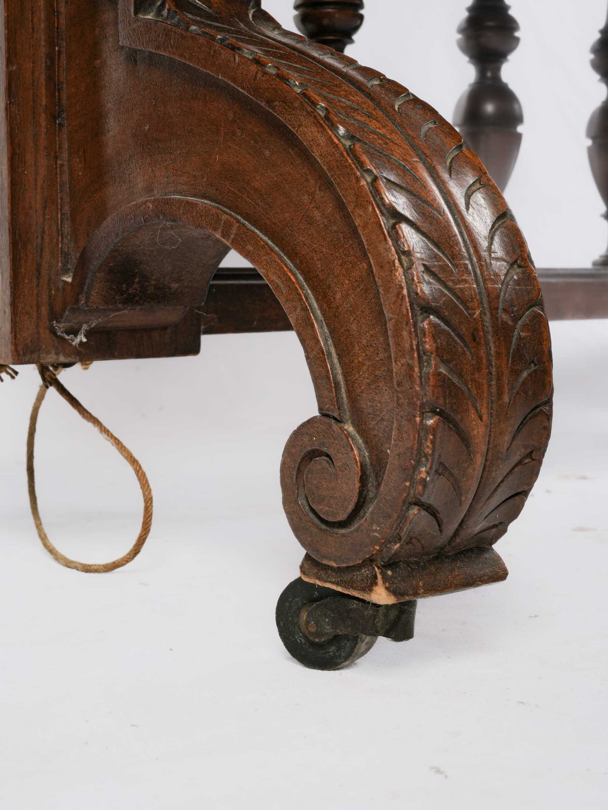 19th-Century Metamorphic Three-Tier Wooden Serving Table on Casters