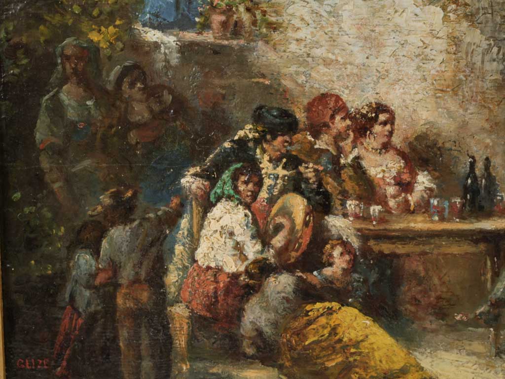 Original Louis XV framed painting - Musical scene