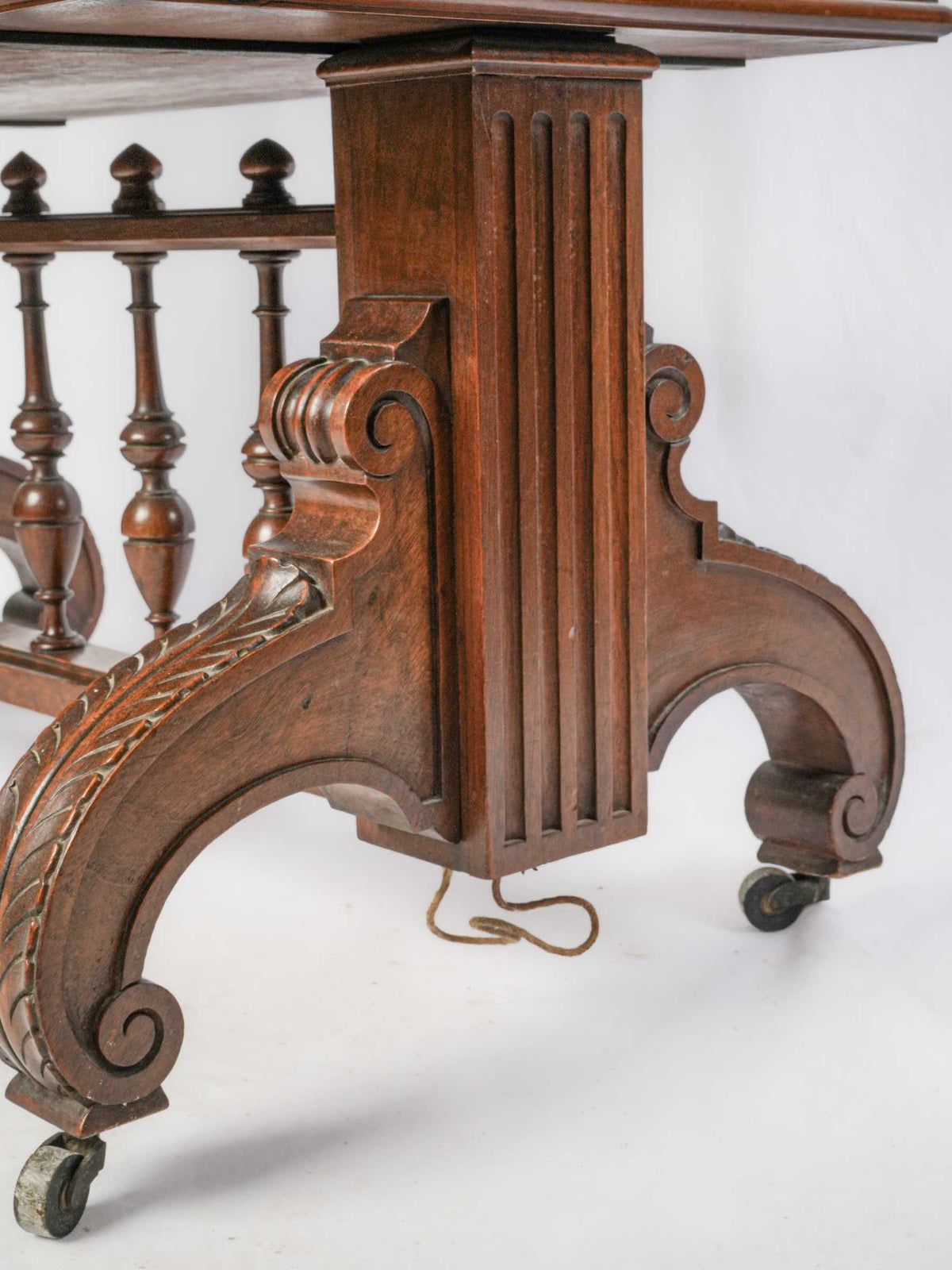 19th-Century Metamorphic Three-Tier Wooden Serving Table on Casters