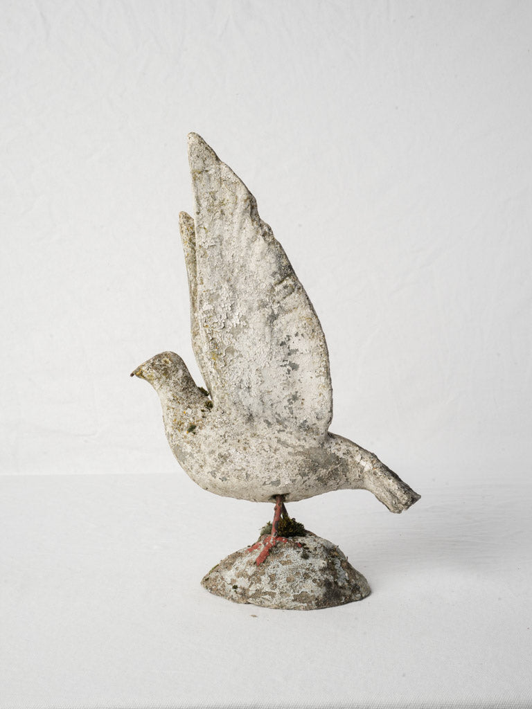 Sculptural mossy concrete garden piece