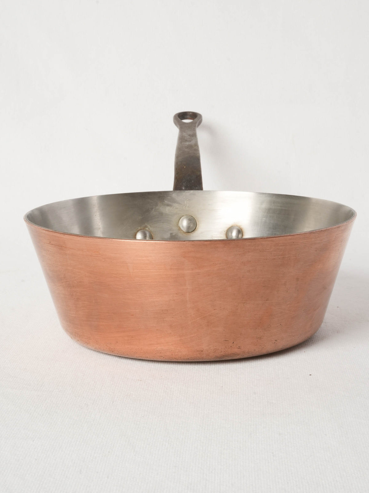 Large French Copper Faitout with Iron Handle from Avignon