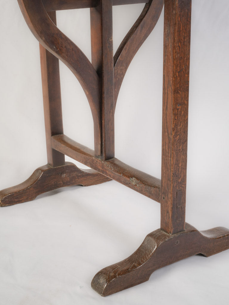 Timeworn wooden rim winegrower's table