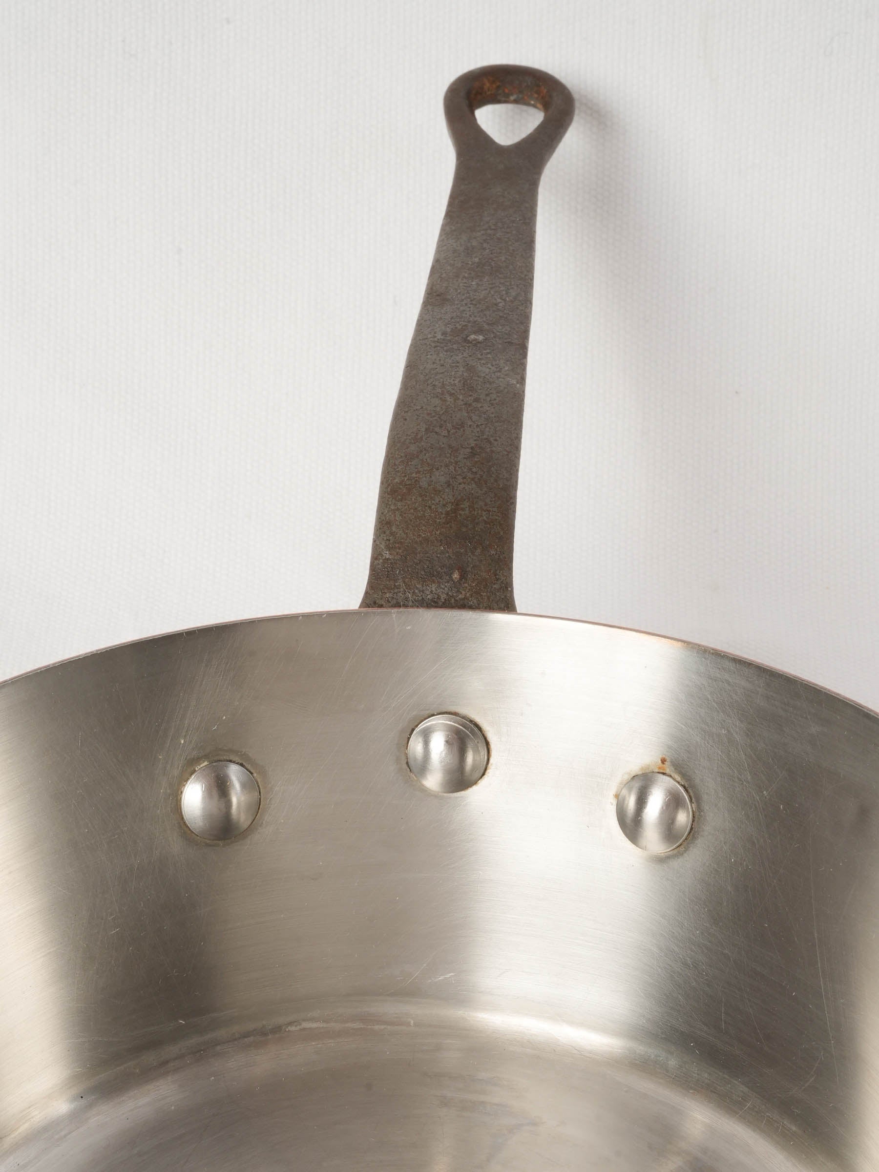 Vintage French Copper Faitout with Iron Handle from Avignon