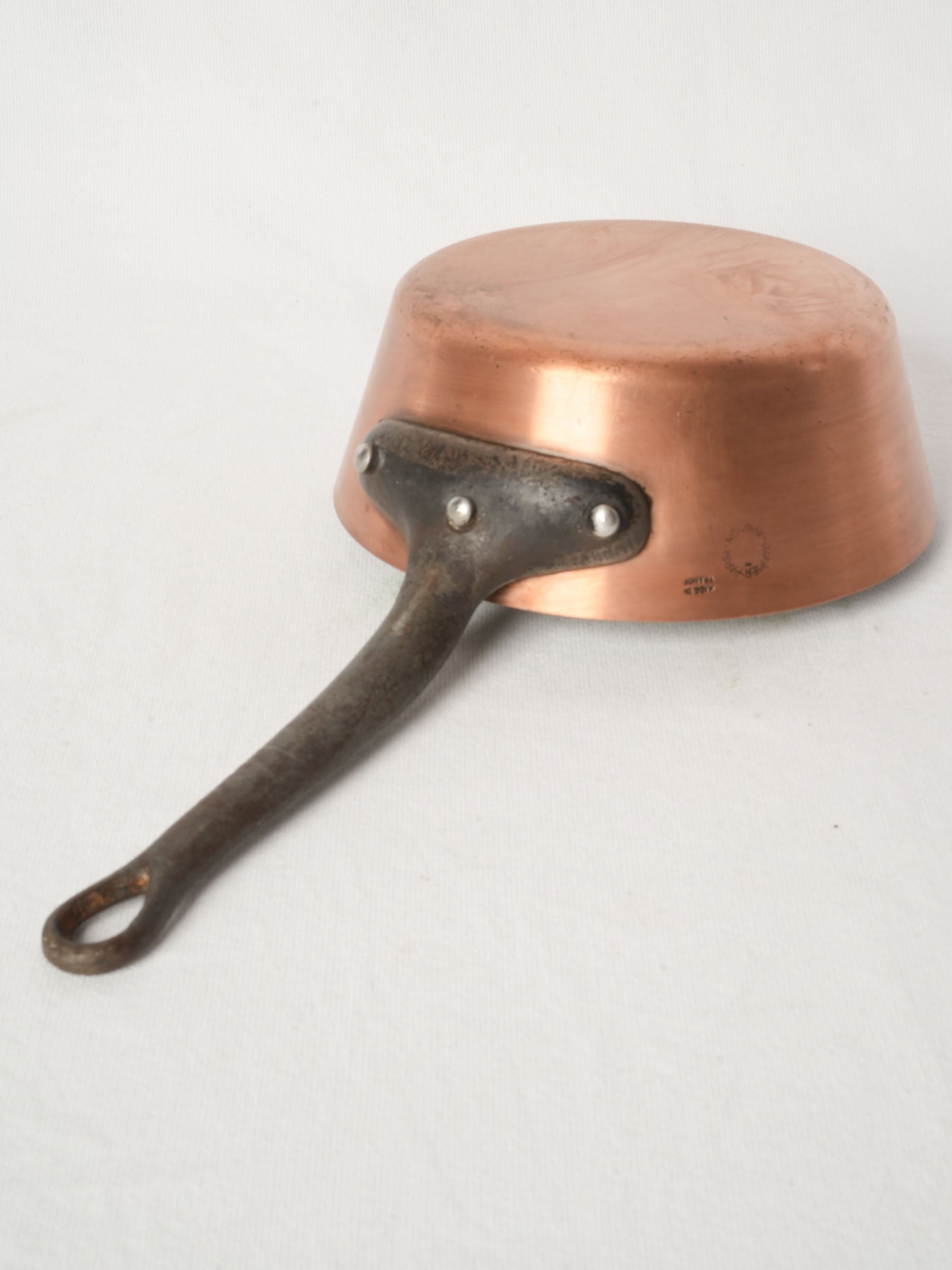 Vintage French Copper Faitout with Iron Handle from Avignon