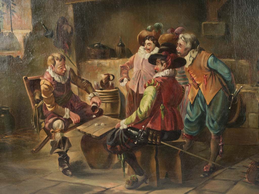Dynamic Musketeer Game Oil Painting