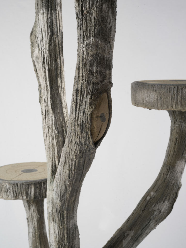 1950s bark-imitating plant stand