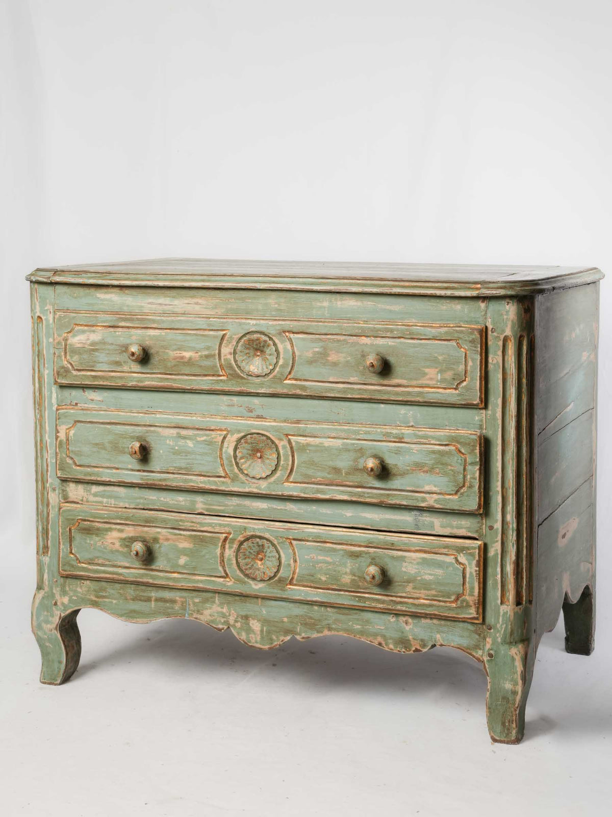 18th-Century French Oak Chest of Drawers with Celadon Green Patina - 32¼" x 40½"