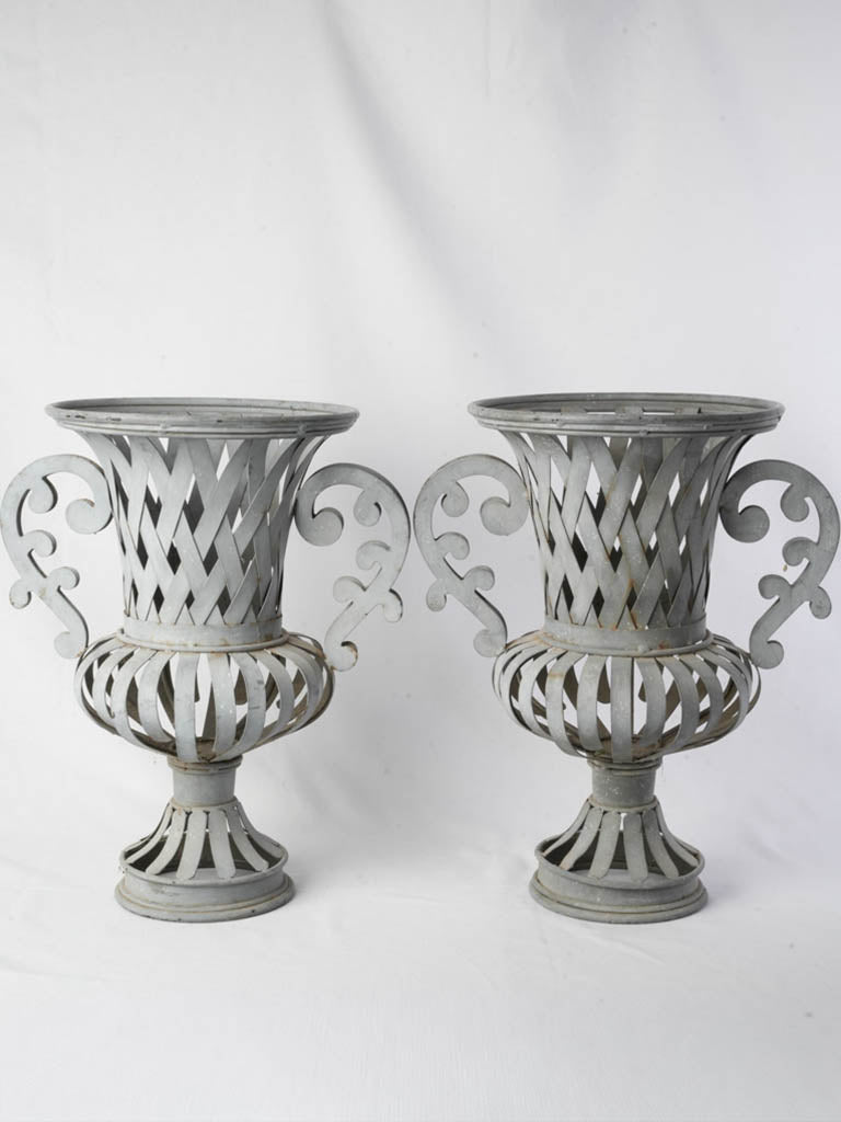 Timeworn patina Renaissance-style vases