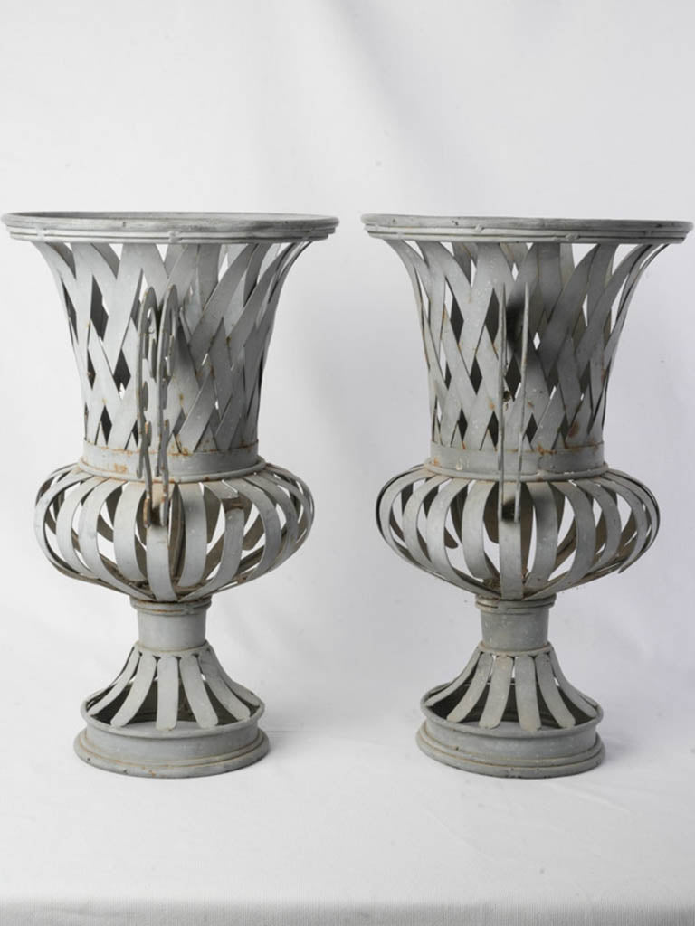 Gently oxidized Medici garden urns