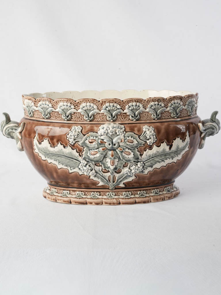 Refined Art Nouveau ceramic jardinière