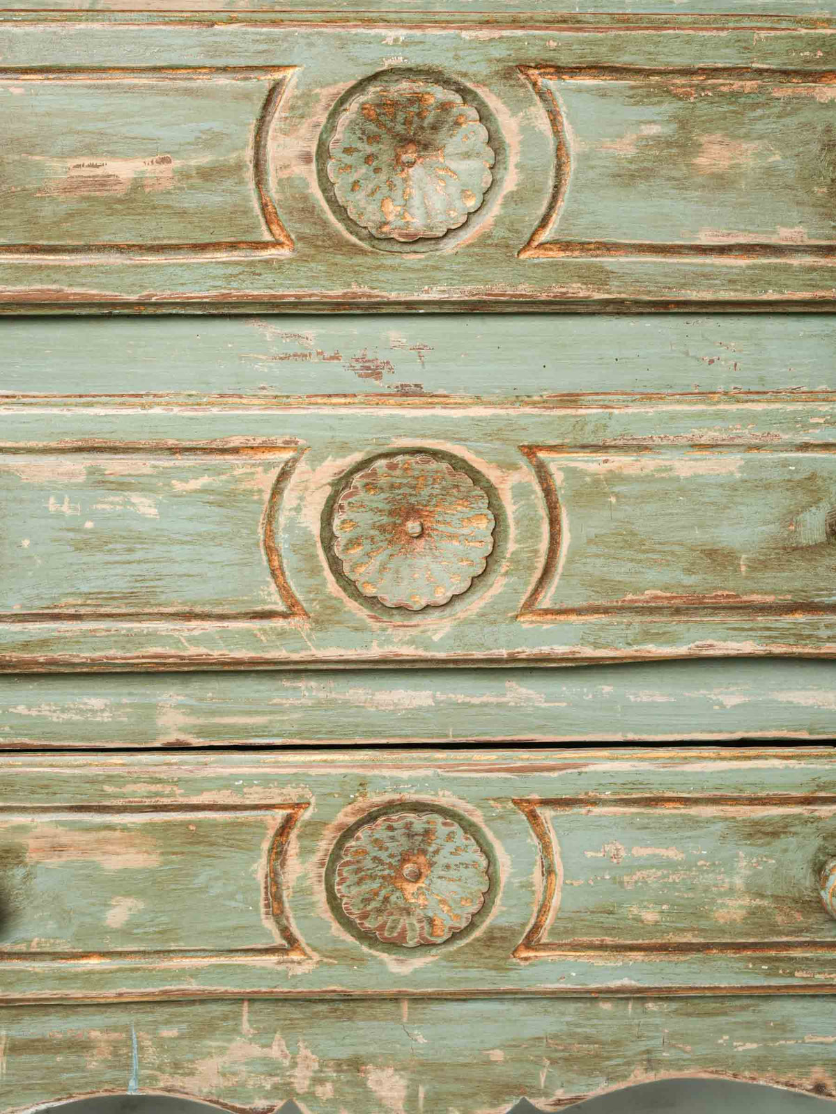 18th-Century French Oak Chest of Drawers with Celadon Green Patina - 32¼" x 40½"