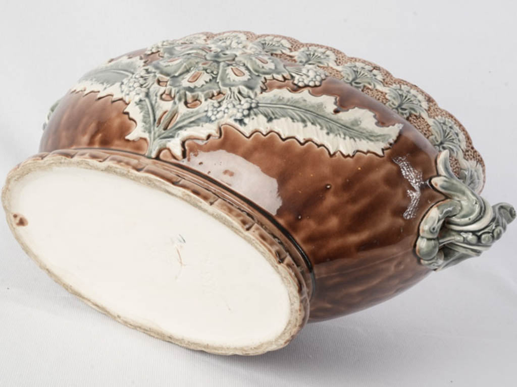 Historical gray-blue glazed jardinière