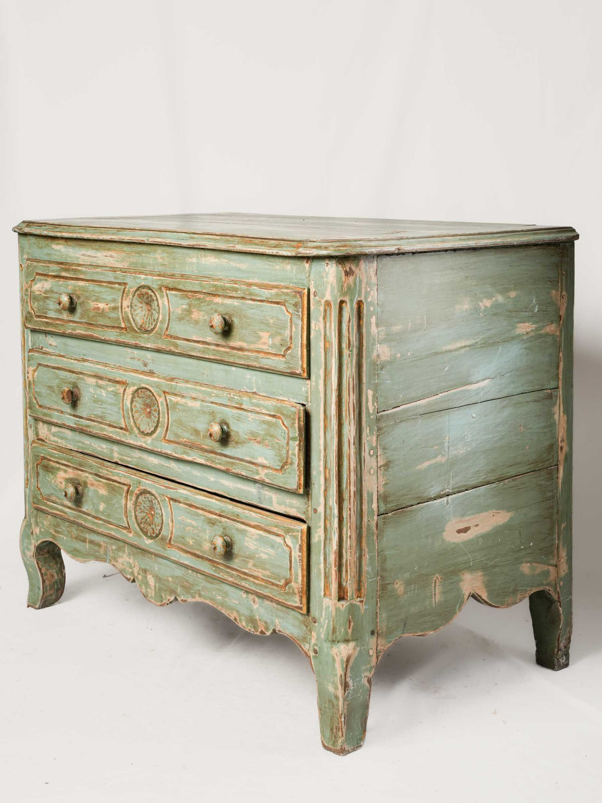 18th-Century French Oak Chest of Drawers with Celadon Green Patina - 32¼" x 40½"