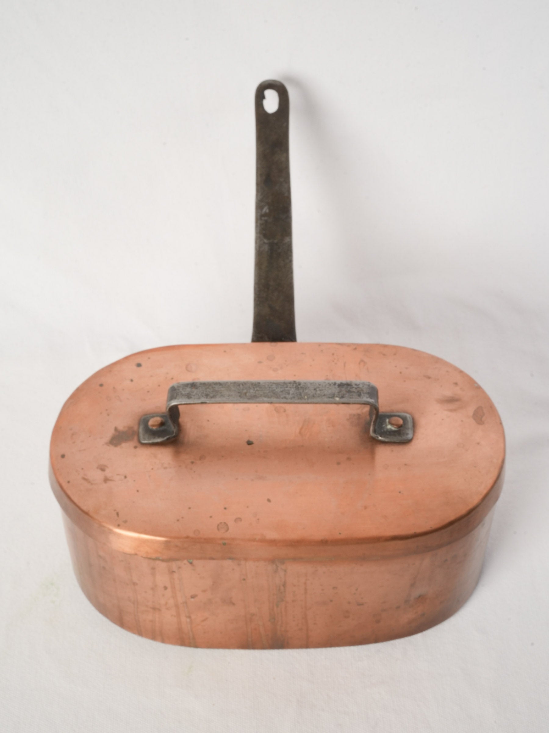 French Copper Daubière with Wrought Iron Handle from Chanteduc