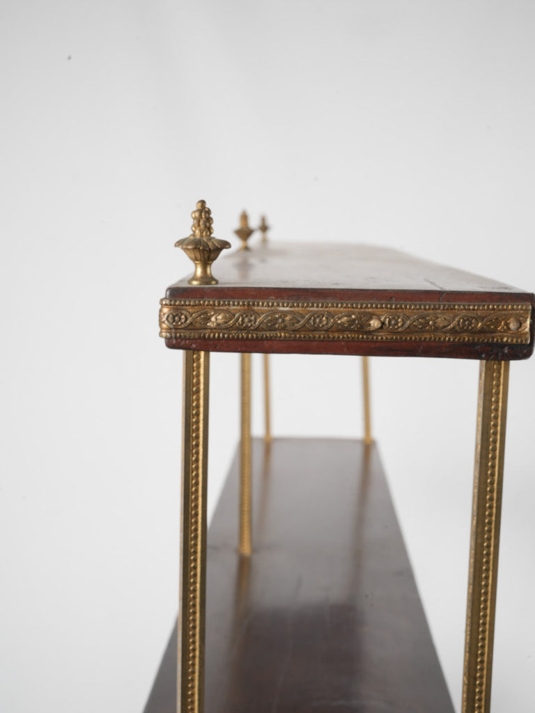Exquisite French Brass Mahogany Étagère