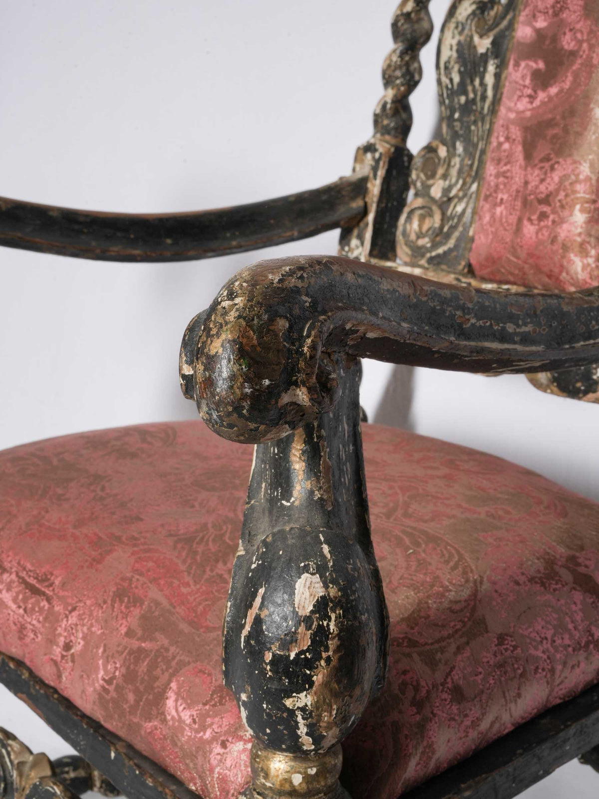 18th-Century Venetian Baroque Armchair with New Rubelli Upholstery - 52¼"