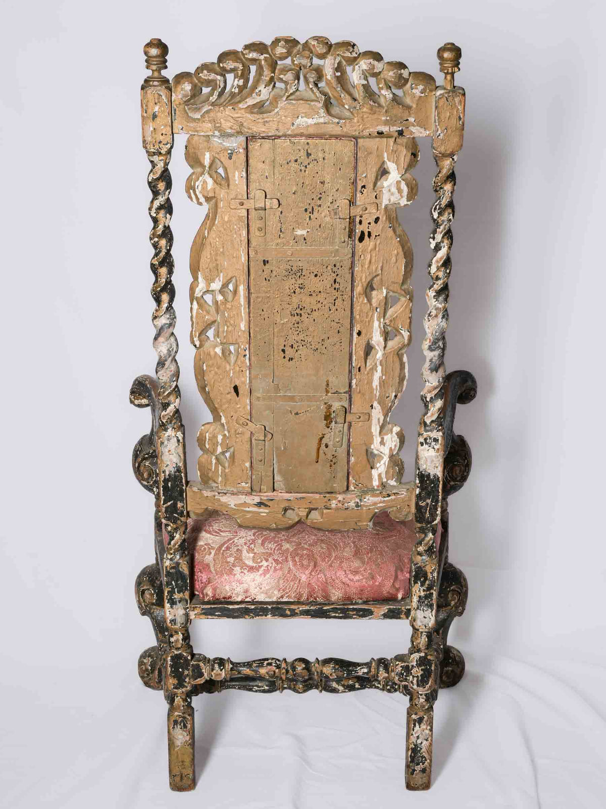 18th-Century Venetian Baroque Armchair with New Rubelli Upholstery - 52¼"