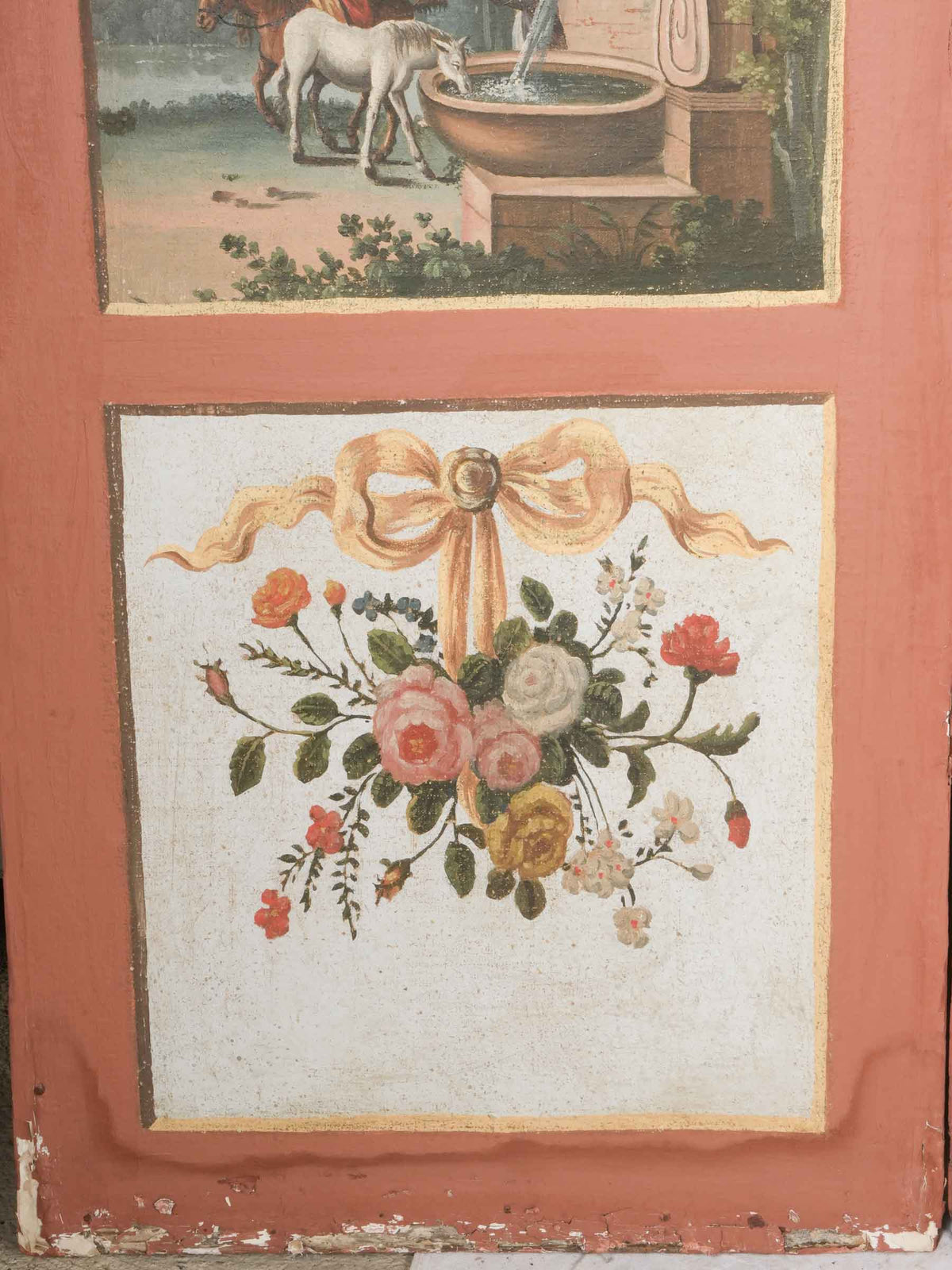 Late 18th-Century French Four-Panel Screen w/ Water-Themed Pastoral Scenes - 77¼" x 102¼"