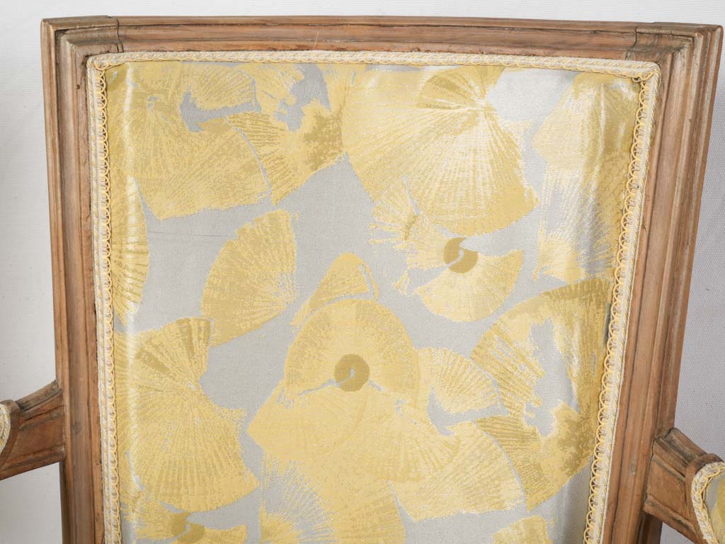 Set of Three Louis XVI Style Open Armchairs w/ Modern Upholstery