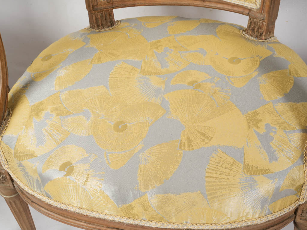 Set of Three Louis XVI Style Open Armchairs w/ Modern Upholstery